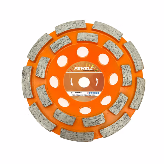 Серебряный паяный 4,5-дюймовый 115*20*5*M14 двухрядный алмазный шлифовальный круг для бетона, камня